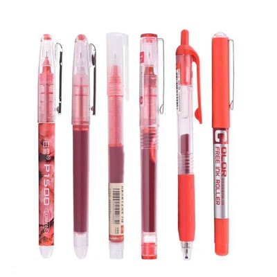6/7tk/komplekt 0,5mm rullpliiats must/punane/sinine värviline tint Straight Vedel Rollerball Geelpliiats kooli kontoritarvete jaoks Kawaii