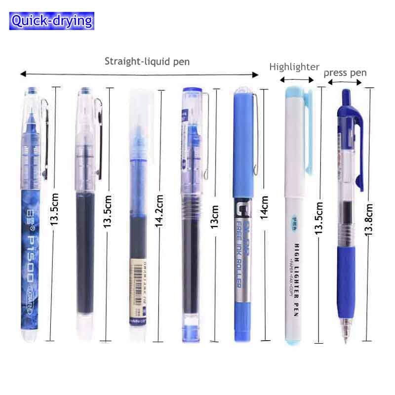 6/7tk/komplekt 0,5mm rullpliiats must/punane/sinine värviline tint Straight Vedel Rollerball Geelpliiats kooli kontoritarvete jaoks Kawaii
