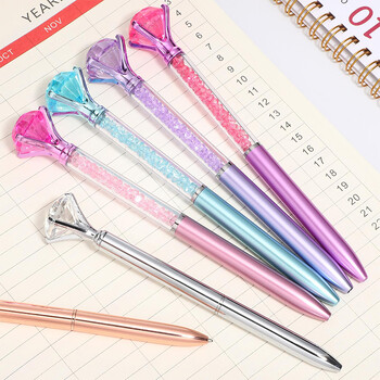 6 τεμ Diamond Metal Pens Στυλό Ballpoint with Diamonds Metal Crystal Pens Black Ink Diamond στυλό