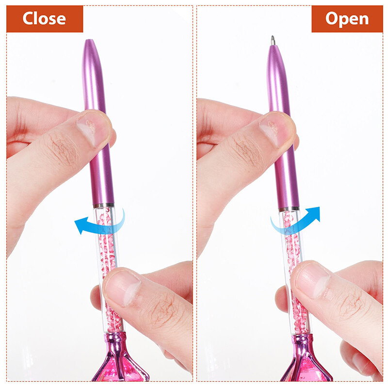 6 tk Teemantmetallist pliiatsid Pastapliiatsid teemantmetallist kristallpliiatsiga, musta tindiga teemantpliiatsid