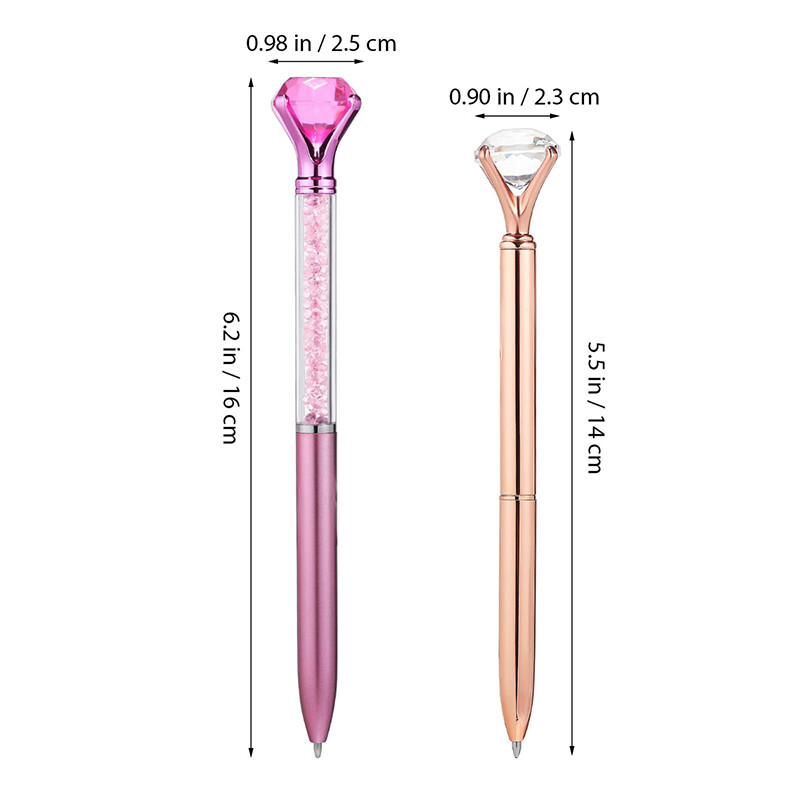 6 tk Teemantmetallist pliiatsid Pastapliiatsid teemantmetallist kristallpliiatsiga, musta tindiga teemantpliiatsid