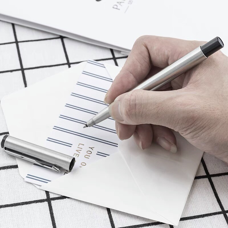 Klassikalise disainiga Parkeri metallist rull-pastapliiats Business Office Signature Rollerball pastapliiatsid Mattmust koolikirjutuspliiats