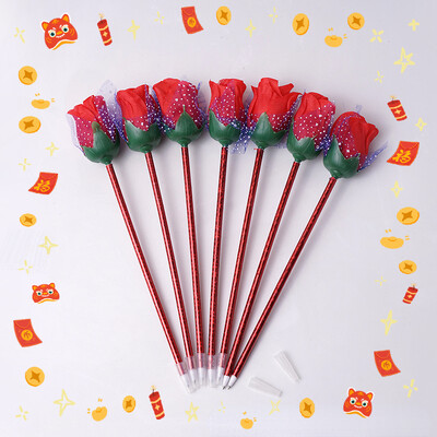 Wholesale 24 Pcs Big Red Rose Ballpoint Pens - Perfect for Gifting and Personal Use Valentine`s Day Flower