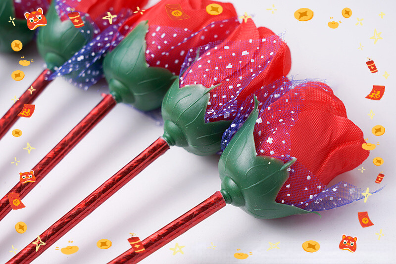 Pixuri cu bile cu 24 de bucăți, cu trandafiri roșii mari - perfecte pentru cadouri și uz personal Flori de Ziua Îndrăgostiților