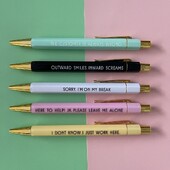 Solvav pliiats MAMA Pen Festival Push Type Plastic Work Sucks Pen Funny Kirjatarbed Klienditeenindus Pliiatsid School