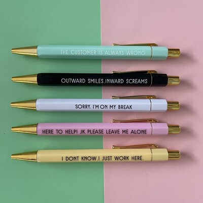 Offensive Pen MAMA Pen Festival Push Type Plastic Work Sucks Pen Funny Stationery Customer Service Pens School