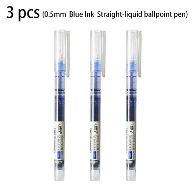Deli 3 ks Čierna Modrá Červená Atramentová Priamočiara Tekutá Guľôčková Pera Gélové Pero Podpisovacie Pero Školské Študentské Pomôcky Kancelárske Pero