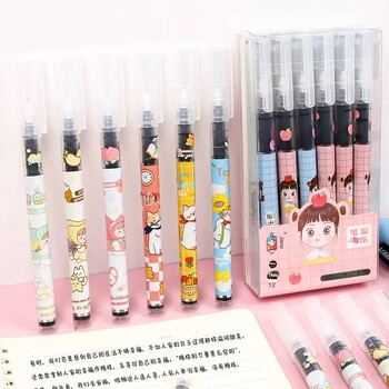 Cute Girl Gel στυλό 0,5mm Quick Dry Black Straight Liquid Signature Kawaii Animal Cat στυλό Γράφοντας γραφική ύλη Student School Exam