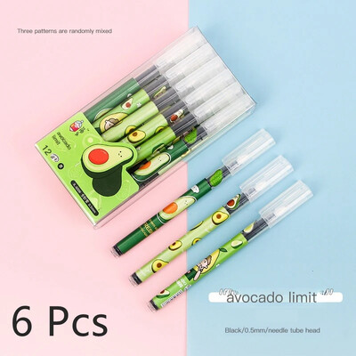 Pix cu gel pentru fete drăguțe, 0,5 mm, uscare rapidă, negru, drept, lichid, semnătură Kawaii, pixuri, pisici, pentru studenți, școală, examen, scris, articole de papetărie