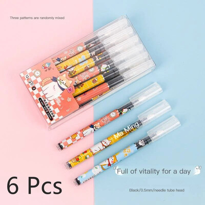 Pix cu gel pentru fete drăguțe, 0,5 mm, uscare rapidă, negru, drept, lichid, semnătură Kawaii, pixuri, pisici, pentru studenți, școală, examen, scris, articole de papetărie