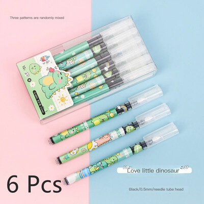 Pix cu gel pentru fete drăguțe, 0,5 mm, uscare rapidă, negru, drept, lichid, semnătură Kawaii, pixuri, pisici, pentru studenți, școală, examen, scris, articole de papetărie