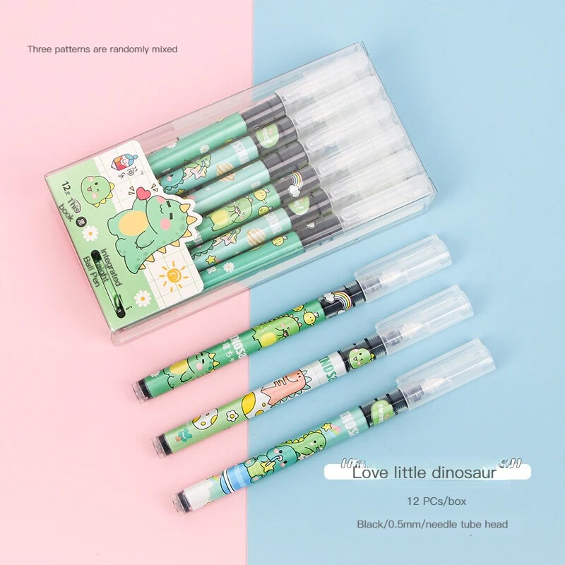 Pix cu gel pentru fete drăguțe, 0,5 mm, uscare rapidă, negru, drept, lichid, semnătură Kawaii, pixuri, pisici, pentru studenți, școală, examen, scris, articole de papetărie