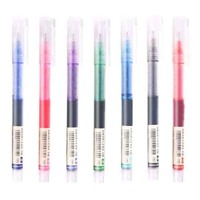 6/7 бр. Комплект гел химикалки с голям капацитет Ролерни химикалки 0,5 mm Бързосъхнеща права течна химикалка за канцеларски материали за училищен офис