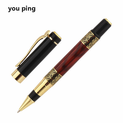 Must punast värvi kuldne nikerdatud mahagonist ärikontori rullpallipliiatsi koolitarbed