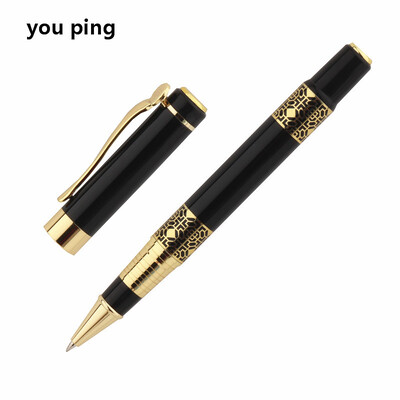 Must punast värvi kuldne nikerdatud mahagonist ärikontori rullpallipliiatsi koolitarbed