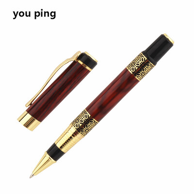 Must punast värvi kuldne nikerdatud mahagonist ärikontori rullpallipliiatsi koolitarbed