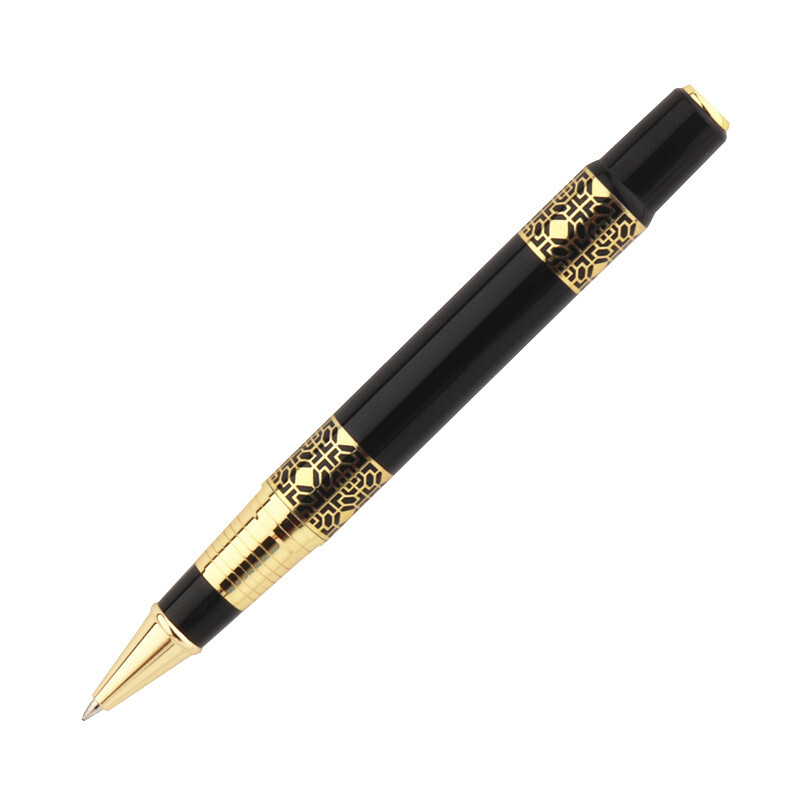 Must punast värvi kuldne nikerdatud mahagonist ärikontori rullpallipliiatsi koolitarbed