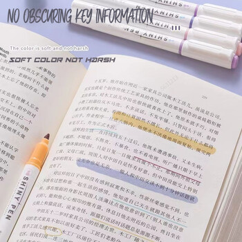 4 χρώματα/κουτί Kawaii Glitter Highlighter Παστέλ Fine Pastel Highlighter Marker Λεύκωμα Ζωγραφισμένα Γραφικά Σχολικά Προμήθειες