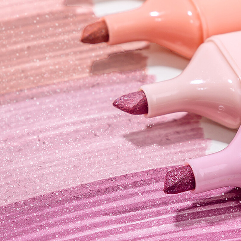 4tk Säravate värvidega läikivate pliiatsite komplekt Bling Sädelev Highlighter Marker 4mm Pintsel joonistamiseks Maaliks Kunstikool Metallic Glitter