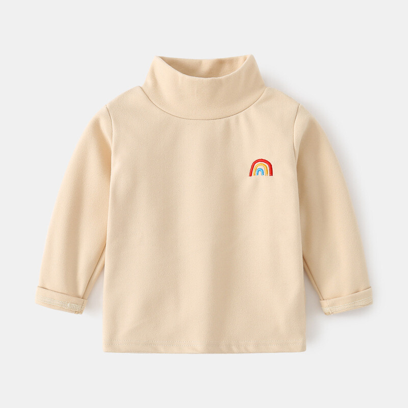 Bērnu apakškrekls rudens un ziemas mazulis vācu samta augsta apkakle garām piedurknēm zēniem izšūti treknrakstā T-kreklu topi vairumtirdzniecība moderni