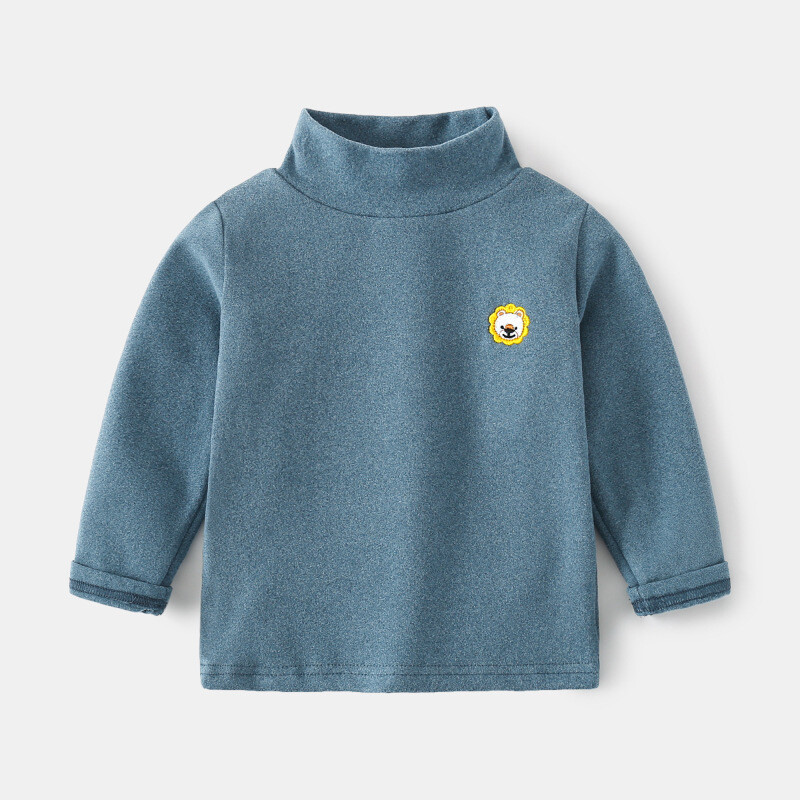 Bērnu apakškrekls rudens un ziemas mazulis vācu samta augsta apkakle garām piedurknēm zēniem izšūti treknrakstā T-kreklu topi vairumtirdzniecība moderni