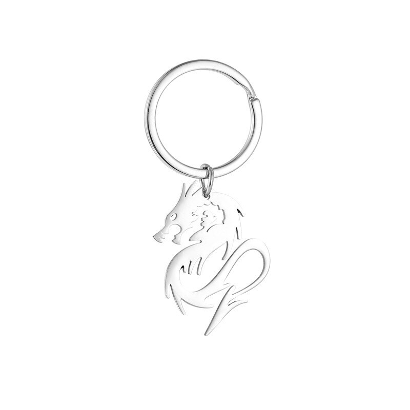 Nový prívesok z nehrdzavejúcej ocele Rok draka Kľúčenka DIY náhrdelník náramok príslušenstvo prívesok do auta malý darček