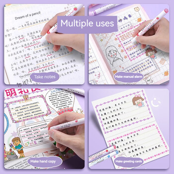 6 τμχ/Σετ Flower Line Shape Highlighter Στυλό Roller Tip Curve Liner Marker Kawaii Korean Stationery School Προμήθειες γραφείου Δώρα