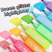 8 culori/set Sclipici Highlighters Pen Fine Flash Marker Pen Creator de pictură pentru Scrapbook Jurnal Jurnal Student Papetarie Aprovizionare