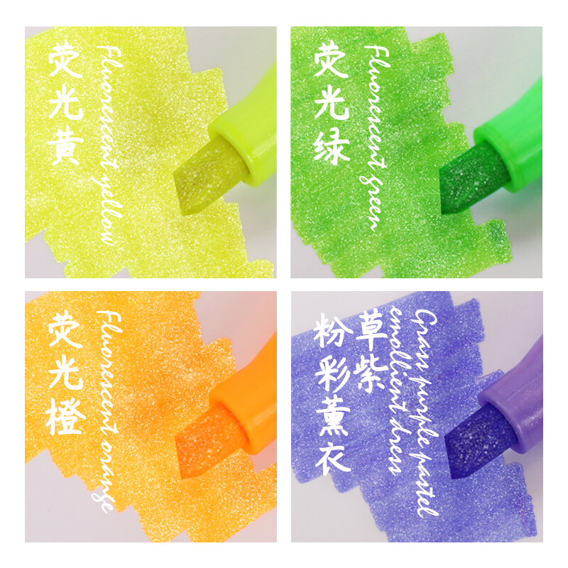 8 culori/set Sclipici Highlighters Pen Fine Flash Marker Pen Creator de pictură pentru Scrapbook Jurnal Jurnal Student Papetarie Aprovizionare
