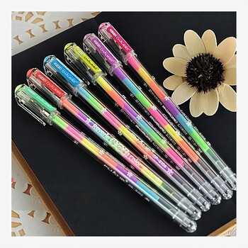 10 τμχ Στυλό Rainbow Ballpoint 0,8mm Πολύχρωμο στυλό με ρολό μελάνης Fluorescence Highlighter για Μαύρο Χαρτί Σχέδιο Ζωγραφικής Σχολής