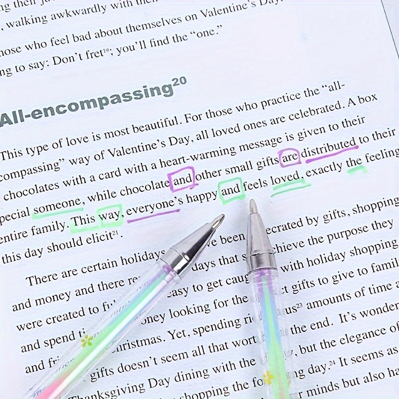 10 tk Rainbow pastapliiats 0,8 mm mitmevärvilised tindirulliga pliiatsid Fluorestsentstõstuki musta paberi joonistamiseks värvikooli jaoks