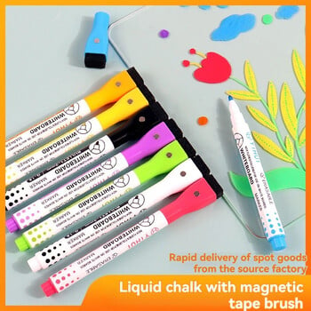 8Χρώμα Liquid Chalk Erasable Highlighter Fluorescent Marker Pen for Whiteboard Graffiti Διαφήμιση LED Μαυροπίνακας Λευκός 1-2mm