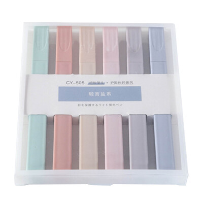 Andstal 6tk/partii Morandi Highlighter Pliiatsikomplekt 24 Värvi Pastelne Fluo Kooliteksti Markeritele Kirjatarbed Mini Vilt-otsaga markerid