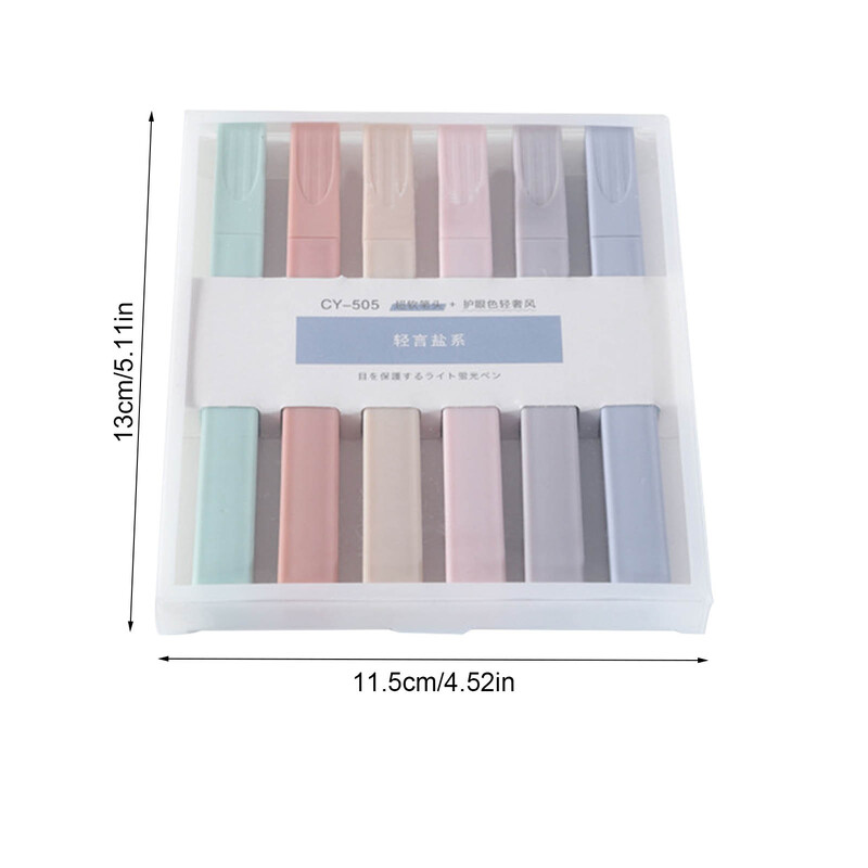 Andstal 6tk/partii Morandi Highlighter Pliiatsikomplekt 24 Värvi Pastelne Fluo Kooliteksti Markeritele Kirjatarbed Mini Vilt-otsaga markerid