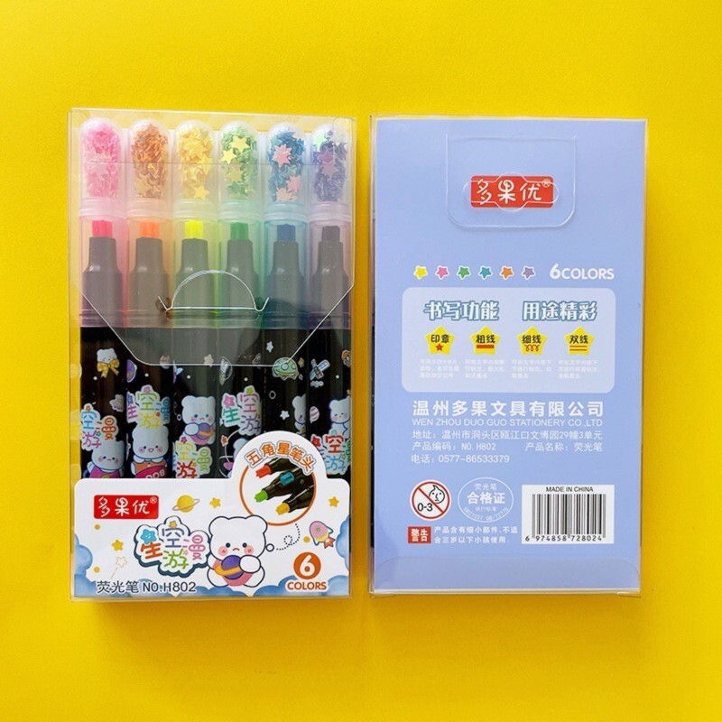 6 tk/komplekt Armas tähetempli esiletõstja värvimarker isetegemise käsitsi konto pastapliiats Kontoritarbed õpilaste koolitarbed, kingitus lapsele