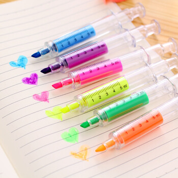 6 τεμάχια/σετ Kawaii σύριγγα Fluorescent highlighter μαρκαδόροι παστέλ στυλό σχεδίασης για μαθητικά σχολικά είδη γραφείου Χαρτικά