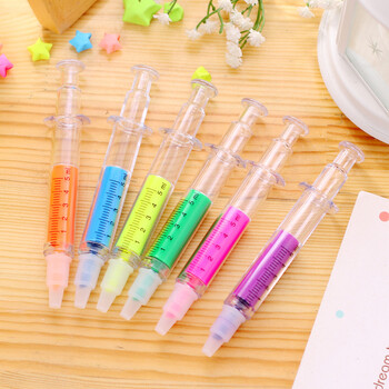 6 τεμάχια/σετ Kawaii σύριγγα Fluorescent highlighter μαρκαδόροι παστέλ στυλό σχεδίασης για μαθητικά σχολικά είδη γραφείου Χαρτικά