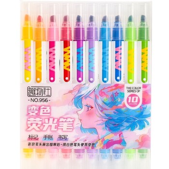 10 бр. Magic Color Changing Highlighter Pen Set Diary Scrapbook Painting DIY Making, Student Office Kawaii канцеларски материали