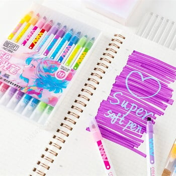 10 бр. Magic Color Changing Highlighter Pen Set Diary Scrapbook Painting DIY Making, Student Office Kawaii канцеларски материали