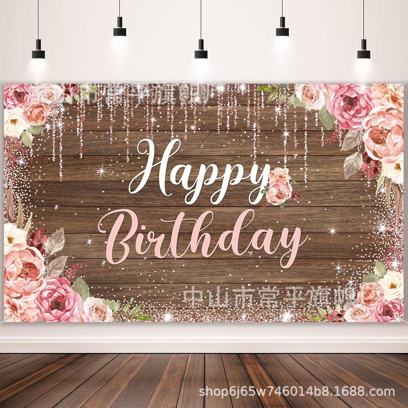 2024 uus palju õnne sünnipäevaks taustal kangast bänner Rippuv kangas Polüester Dekoratiivne lipp Polüesterkiud piiriülene saatmine