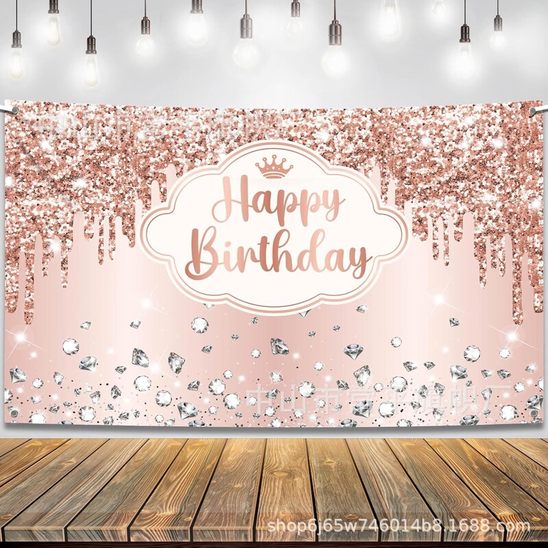 2024 uus palju õnne sünnipäevaks taustal kangast bänner Rippuv kangas Polüester Dekoratiivne lipp Polüesterkiud piiriülene saatmine