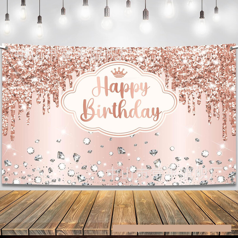 2024 uus palju õnne sünnipäevaks taustal kangast bänner Rippuv kangas Polüester Dekoratiivne lipp Polüesterkiud piiriülene saatmine