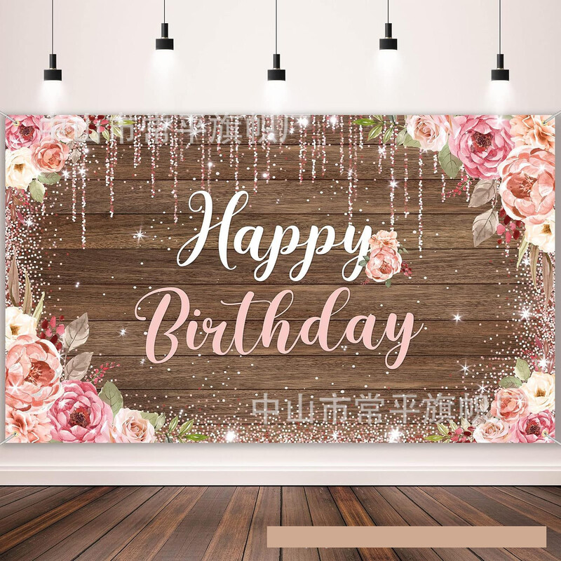 2024 uus palju õnne sünnipäevaks taustal kangast bänner Rippuv kangas Polüester Dekoratiivne lipp Polüesterkiud piiriülene saatmine