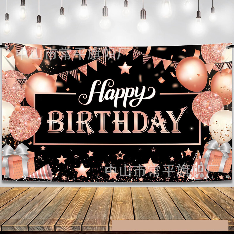 2024 uus palju õnne sünnipäevaks taustal kangast bänner Rippuv kangas Polüester Dekoratiivne lipp Polüesterkiud piiriülene saatmine