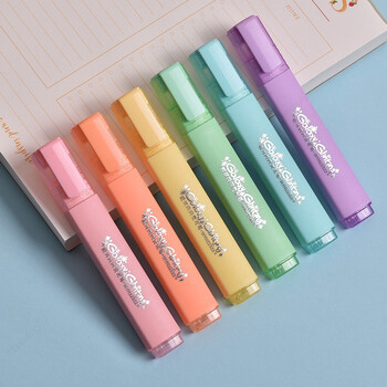 6 Χρώματα Metallic Highlighter Super Flash Fluorescent Pen Metallic Glitter Markers highlighter Note Takeing Journaling Supplies