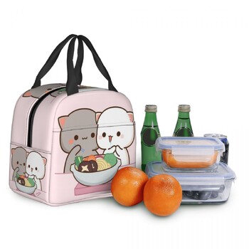 Γελοιογραφία Mochi Cat Peach And Goma Lunch Box Γυναικεία επαναχρησιμοποιήσιμη στεγανή ψύξη θερμομονωμένη τροφή Παιδική τσάντα μεσημεριανού γεύματος Παιδιά σχολείου