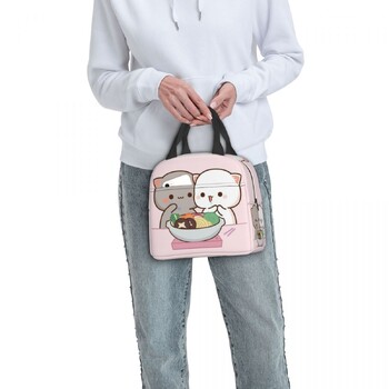 Γελοιογραφία Mochi Cat Peach And Goma Lunch Box Γυναικεία επαναχρησιμοποιήσιμη στεγανή ψύξη θερμομονωμένη τροφή Παιδική τσάντα μεσημεριανού γεύματος Παιδιά σχολείου