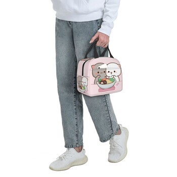 Γελοιογραφία Mochi Cat Peach And Goma Lunch Box Γυναικεία επαναχρησιμοποιήσιμη στεγανή ψύξη θερμομονωμένη τροφή Παιδική τσάντα μεσημεριανού γεύματος Παιδιά σχολείου