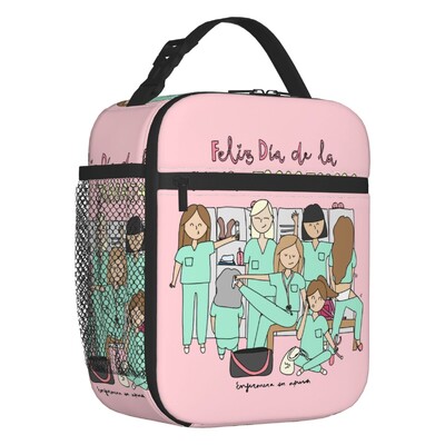 Prilagođena Enfermera En Apuros Liječnik Medicinska sestra Medicinska torba za ručak Ženske termoizolirane kutije za ručak za djecu školsku djecu