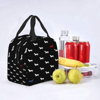 Dachshund Insulated Lunch Bag for Women Leakproof Badger Sausage the Wiener Dog Thermal Cooler Lunch Tote Kids School Παιδιά